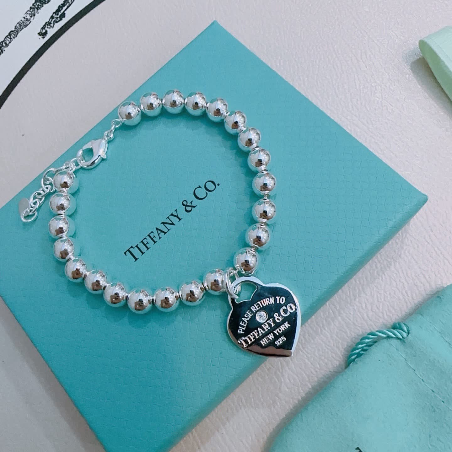 Tiffany & Co. Return to Tiffany Silver Bead Bracelet